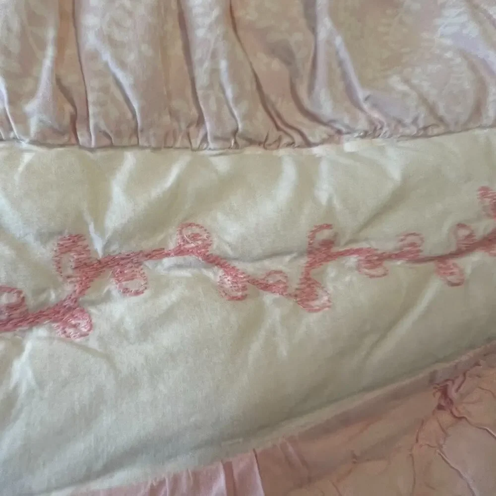 Pottery Barn Kids Full Queen Quilt Bailey Striped Textured Pastel Colors